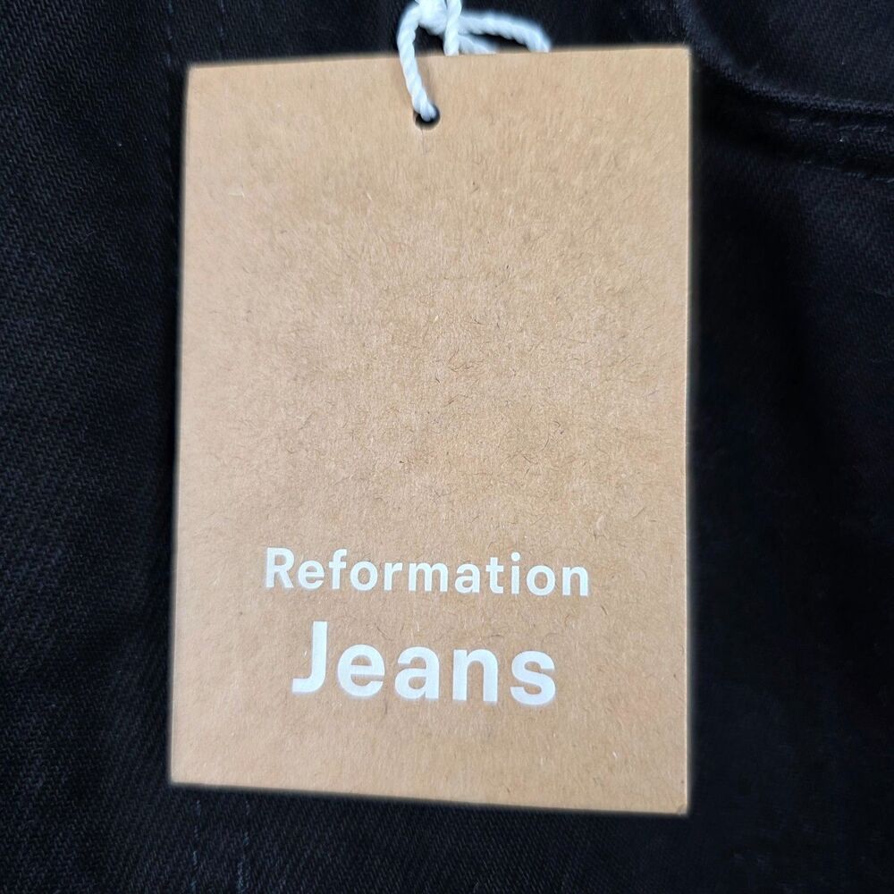 Reformation Cynthia Jeans Women's Black High-Rise Straight Cropped Denim SIze 29 - Picture 3 of 12